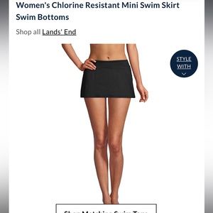 Lands End Mini Swim Skirt Swim Bottoms - Black